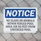 Signmission No Glass Or Animals Within Fenced Pool Area, 14 in W x Rectangle, Plastic OS-2PACK-NS-P-1014-L-14632 - alternate 8